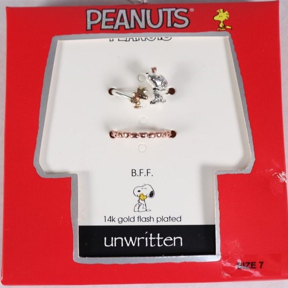 Unwritten Jewelry Unwritten Two Tone Peanuts Snoopy Bff Rings Sz 7 5 Poshmark